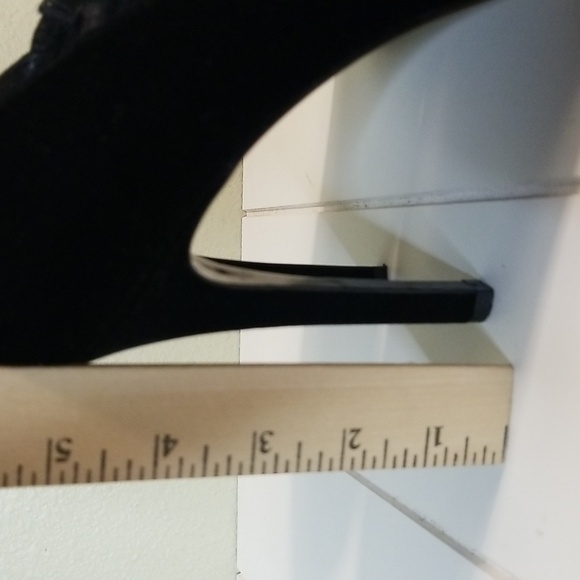 Adrianna Papell Peep Toe Heels Size 9.5 Black Suede Bling main image 5